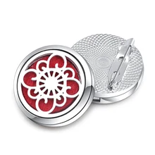 Broche en métal de haute qualité, Badge en acier inoxydable, parfum ouvert, aromathérapie, diffuseur d'huile essentielle, médaillon, bijoux