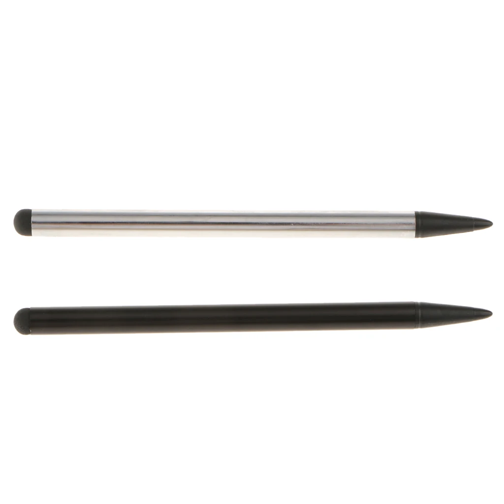 2Pieces Capacitive Pen Touch Screen Stylus Pens for Tablet/ipad Black+Silver
