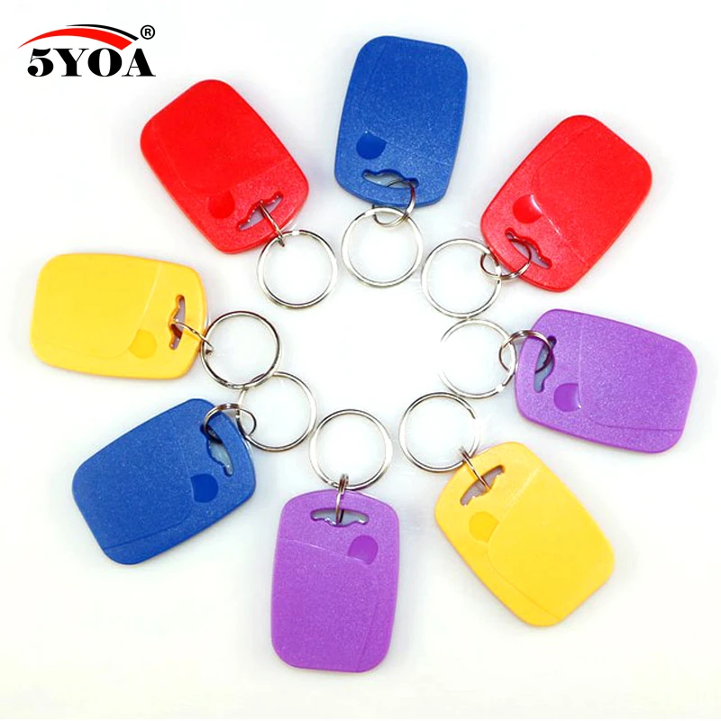 

100pcs IC+ID UID Rewritable Composite Key Tags Keyfob Dual Chip Frequency RFID 125KHZ T5577 EM4305+13.56MHZ Changeable Writable