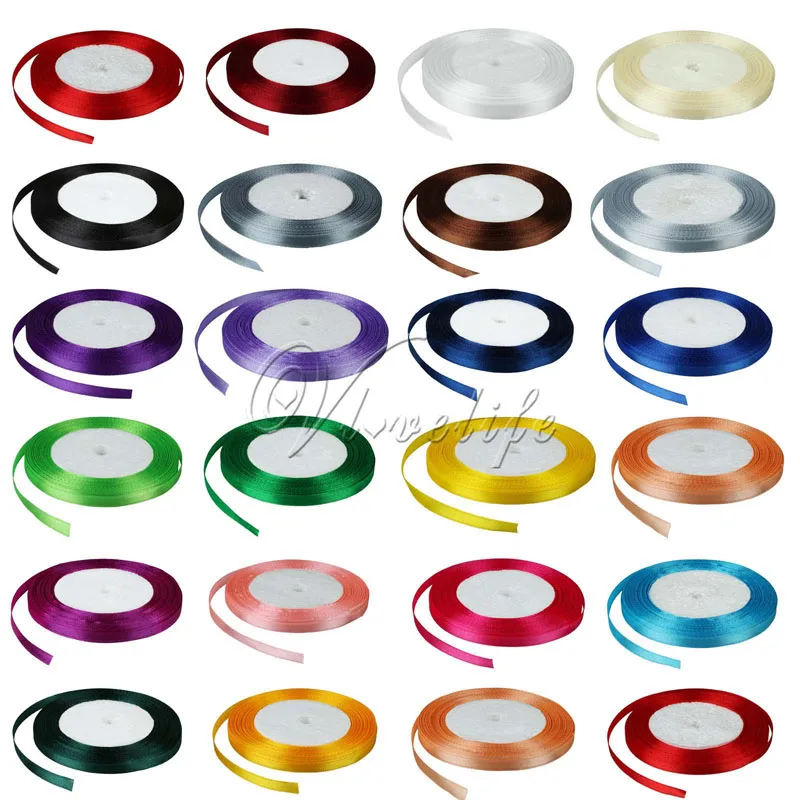 

25 yards /Roll 6mm Satin Ribbon DIY Bow Craft Gift Wrap Wedding Party Xmas Decoration Webbing Crafts Gift Packing Belt