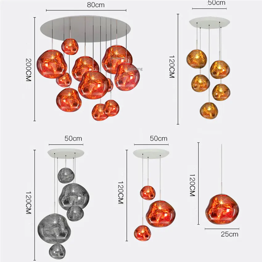 Светодиодный стеклянный светильник, современные подвесные потолочные светильники подвесные светильники для гостиной, ожидающая осветительная Подвесная лампа, плавкая Лава
