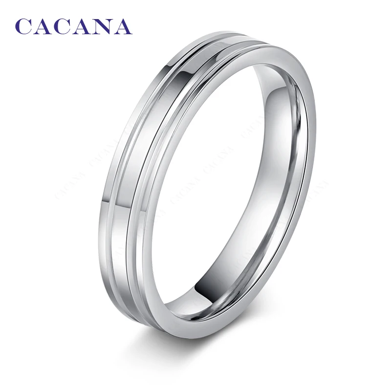 

CACANA Stainless Steel Rings For Women Mirror Shining Personalized Fashion Jewelry Wholesale NO.R24