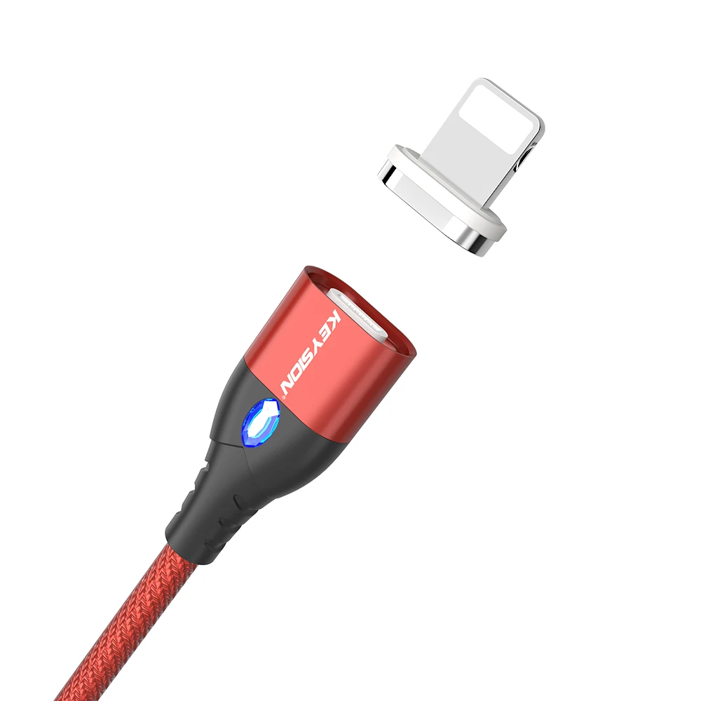 KEYSION 3A Магнитный кабель Micro usb type-C кабель для iPhone 1 м Быстрая зарядка USB C магнитное зарядное устройство для телефона samsung Xiaomi Cabo - Цвет: Красный