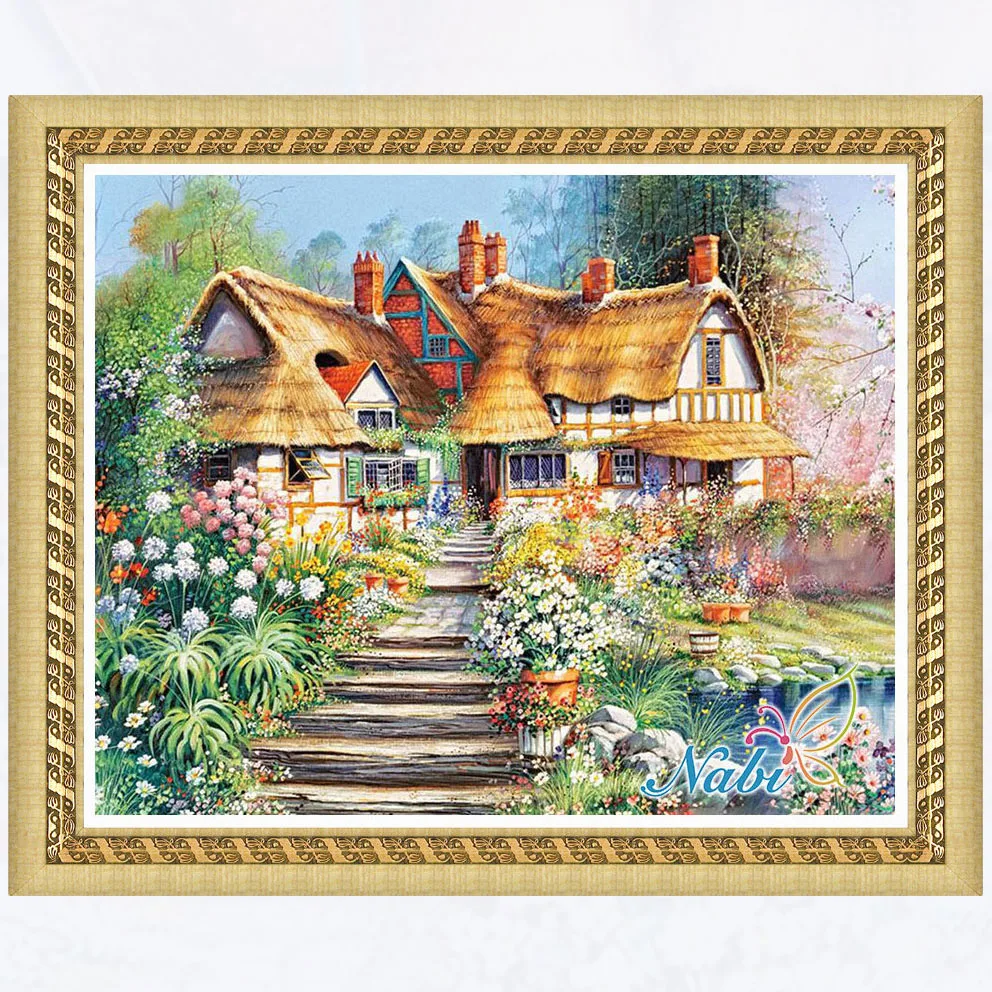 

houses rubiks cube beads beadwork 2826R - Round Diamond embroidery cross stitch diamond mosaic painting