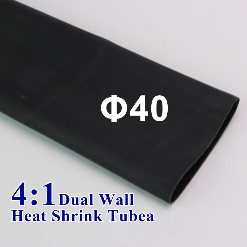 

1.22meter/lot 40mm 4:1 Heat Shrink Tube with Glue Adhesive Lined Dual Wall Tubing Insulation Sleeving Wrap Wire Cable kit