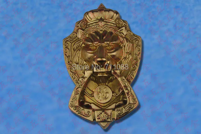 

Antique Chinese Yuan Fu lion head door handle knocker handle unicorn beast