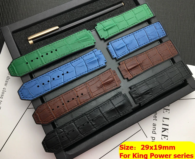Брендовый синий коричневый зеленый черный 29*19 мм с силиконовым ремешком для часов Ремешок для Hublot ремешок для king power series с логотипом на инструменте
