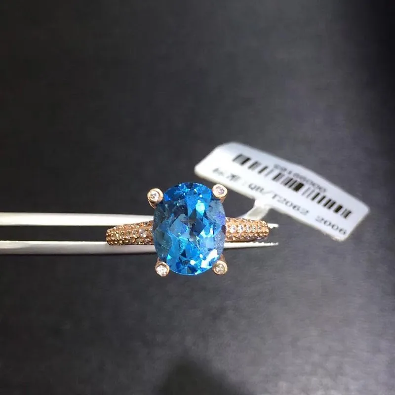 Anillos Qi Xuan_Blue Stone модные ювелирные изделия Rings_Finger rings_розовое Золото Цвет Мода Blue rings_производитель прямые продажи