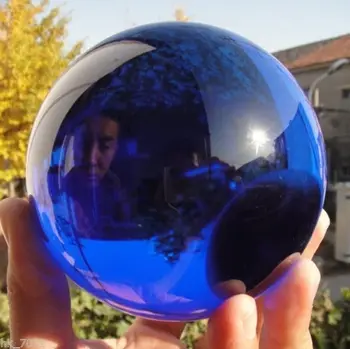 

6680102+++80mm + Stand huge Rare Natural Quartz Blue Magic Crystal Healing Ball Sphere