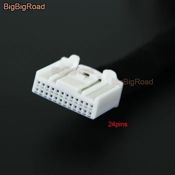 

BigBigRoad Car Reverse Camera Adapter Cable For Renault Clio IV 4 Lutecia Car Original Screen 24 Pins with RCA Connector Wire