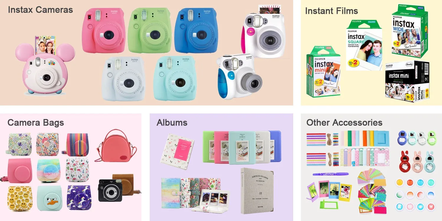 Z-SHINE 240 Pockets 3 Ring Binder Transparent Mini Film Photo Album for  Fujifilm Instax Mini 12 11 9 8 7s 70 90 Camera Film Kpop Photocard Collect