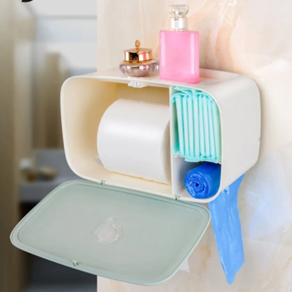 Multi-Function Waterproof Bathroom Toilet Roll Paper Holder Paper Phone Holder With Storage Shelf Rack
