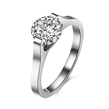 2016 hot 316L Stainless Steel Wedding Ring with CZ diamond women classic luxury jewelry top quality factory wholesale