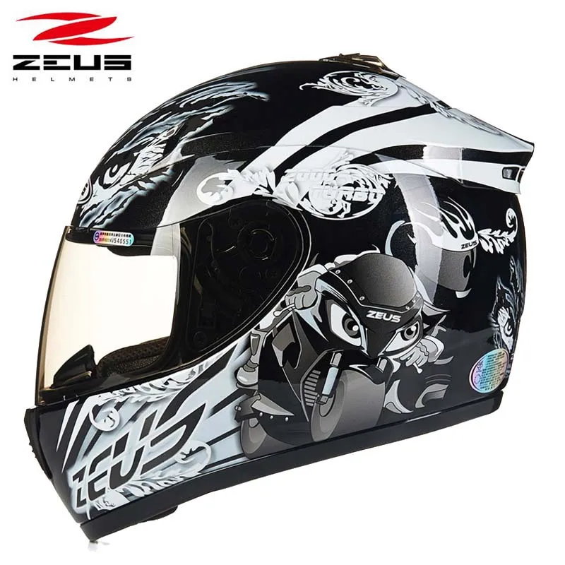 Мотошлем на все лицо DOT ZEUS red Runaway красивые мотоциклетные шлемы для скутера