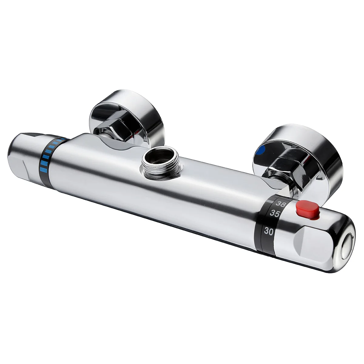 Xueqin Brass Chrome Wall Mounted Bath Mixer Shower Control Valve Dual Handle Thermostatic Bathroom 