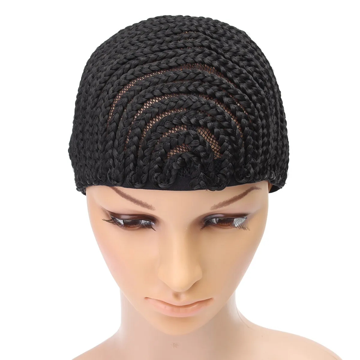 1pcs Cornrow Wig Cap For Making Wigs Adjustable Black Color Crochet