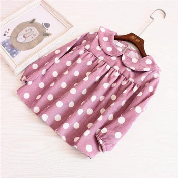 

autumn spring Girl Dress corduroy long sleeve dot peter pan collar toddler baby clothes casual kids dresses