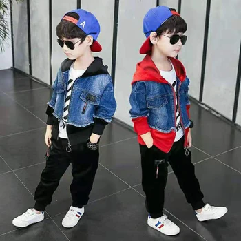 

New Style Height For 110-160 cm Spring Children Boys Denim Coat Autumn Kids Jackets Outerwear Coats Active Baby Boys Clothing
