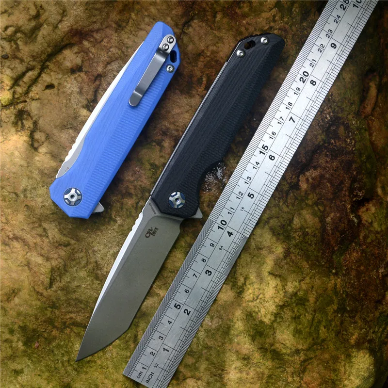 

CH New pocket knife Ch3507g10 model D2 Stonewashed blade blue or black G10 handle for Hunting Outdoor Camping and EDC Gift