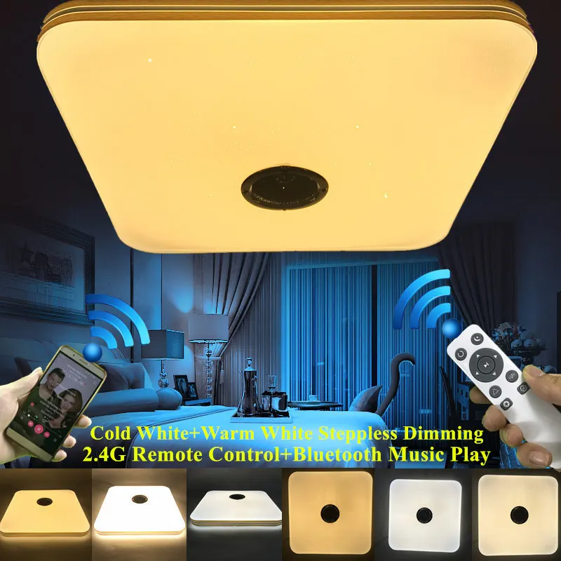 

Modern LED Ceiling Lamp with Bluetooth Music Player 2.4G RF Remote Control Eye Protection For Foyer Livingroom Light Fixture