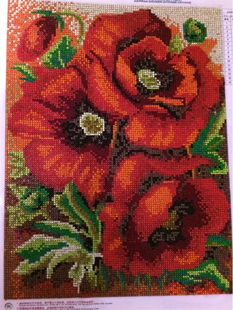 

2018 new arrive 5D Needlework Diy Diamond Painting Cross Stitch flower Diamond Embroidery Print round Drill Home Decor for gift
