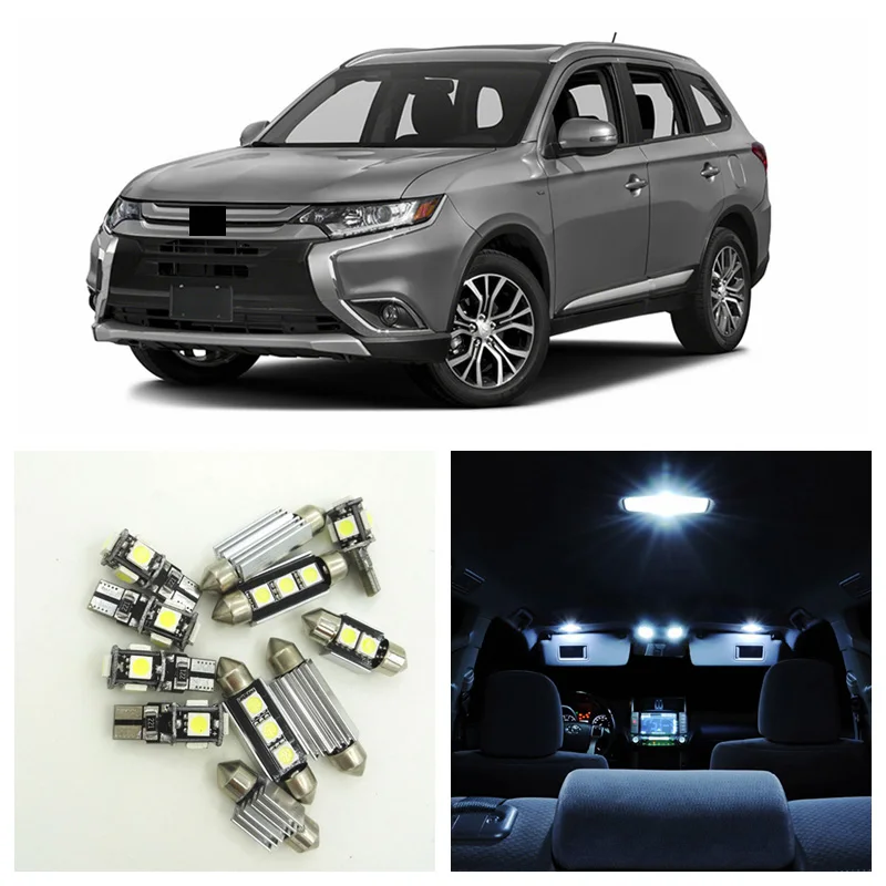 10x White Car Interior LED Lights Package Kit For 2013-2017 Mitsubishi Outlander