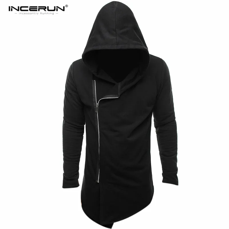 2018 New Fashion Men's Black Grey Hoodies Sweatshirts Zip Up Hooded