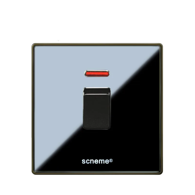 

Uk Standard 1 gang electric switch and Acrylic wall switch AC110V-250V 20A light switch and push button switch