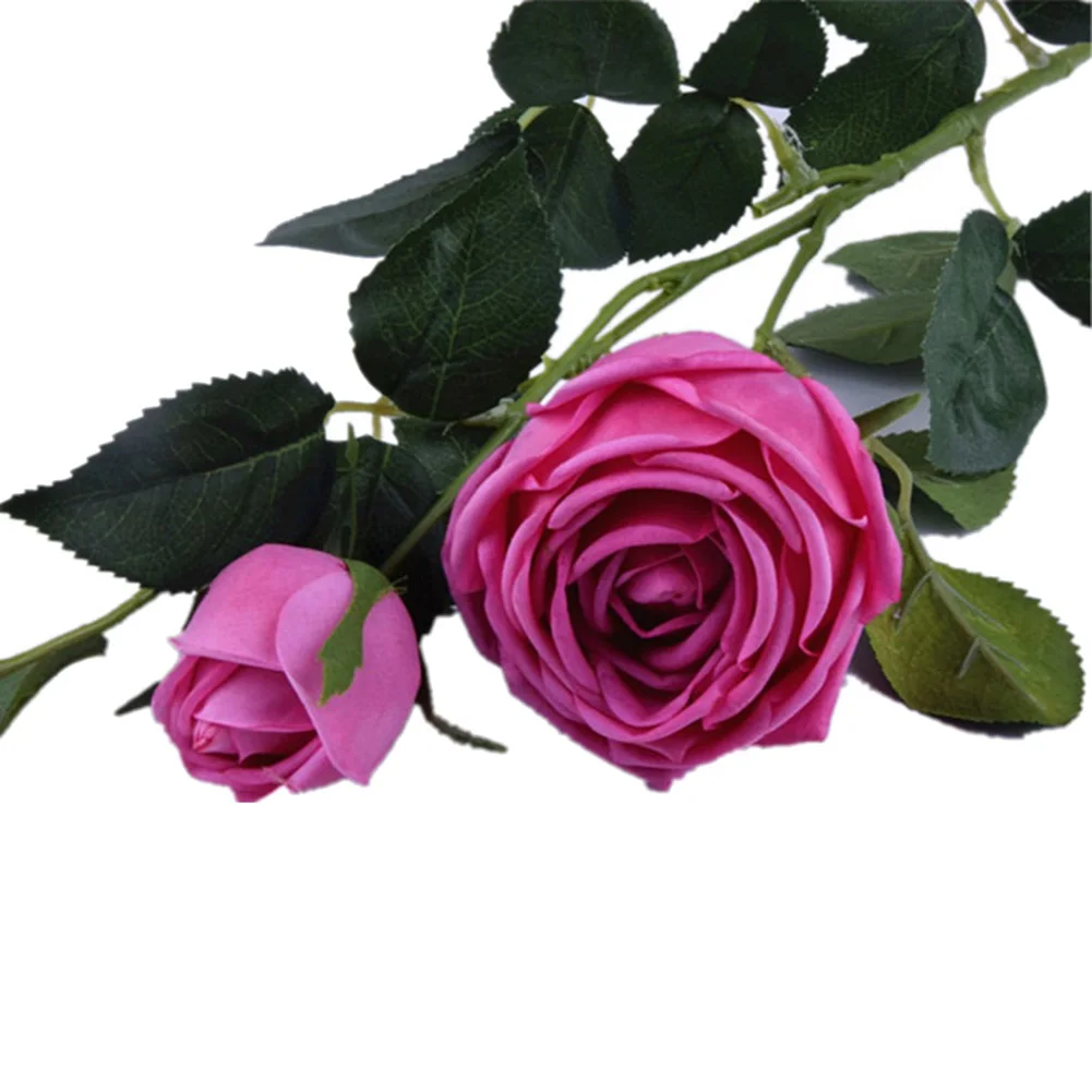 

Simulation Artificial Flower Fake Rose 2 Heads Home Wedding Party Garden Decoration KM88