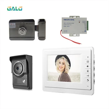 

New 7 "inch Doorbell Intercom Video Monitor + Outdoor Camera IP65 door intercom system with door electric door lock