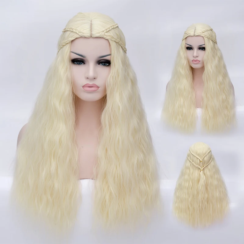 

Long Synthetic Kinky Twist Braiding Wigs Hair Blond Color Braided Wigs For Black Women Princess Aurora Cosplay  Afro Hair Wigs