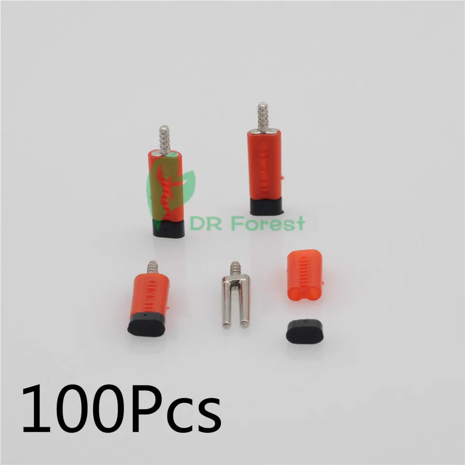 

100Pcs Dentist Lab MASTER TWIN DOUBLE II PINS AND PLASTIC SLEEVES