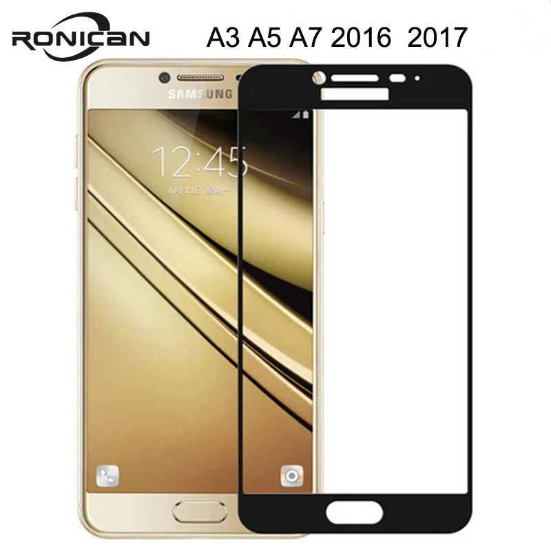 Для Samsung Galaxy A5 A3 A7 2016 3D изогнутый край Полное покрытие Премиум Закаленное стекло