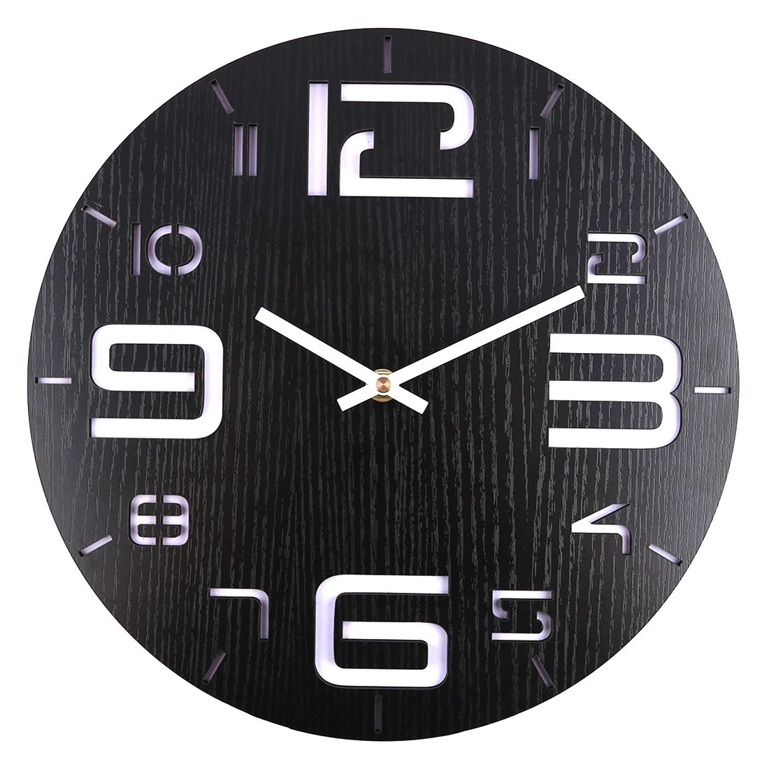 Homingdeco 30cm Creative Digital Pierced Round Wall Clock Thickness