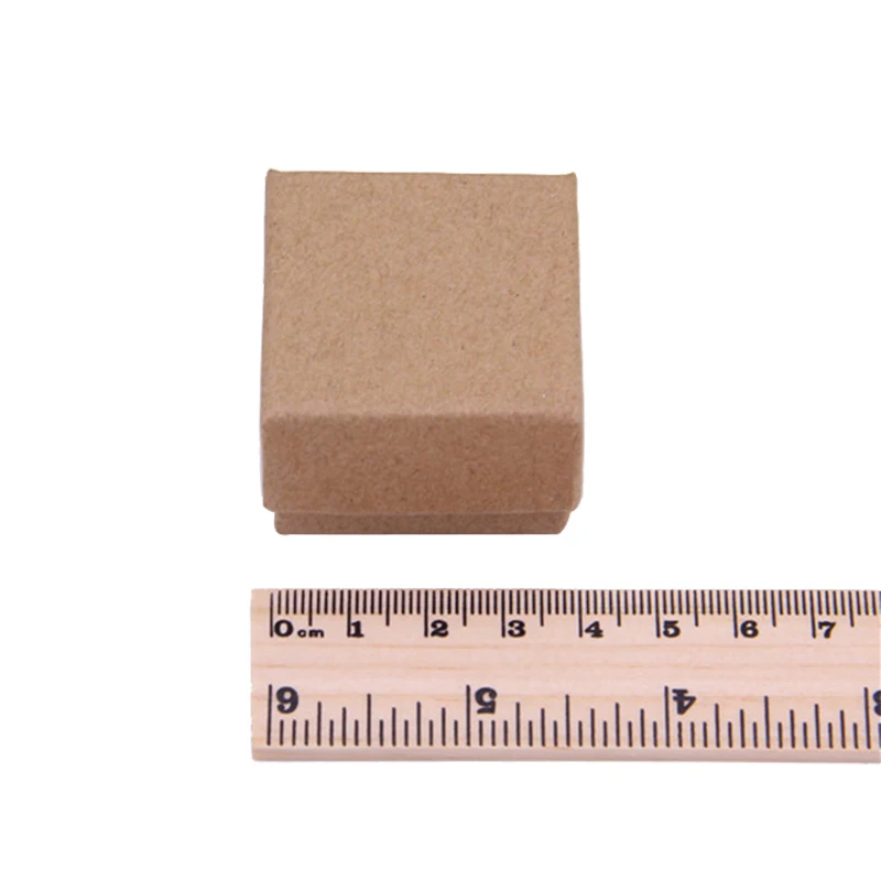 4x4x3 см коробка для колец 24 шт. крафт серьги/кулон подарочные коробки Высокое качество ювелирные изделия Органайзер Дисплей бумажная упаковка черная губка
