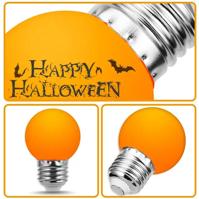 Pumpkin Led Light Bulb E26 Orange Lights Globe G45 Mini 1w