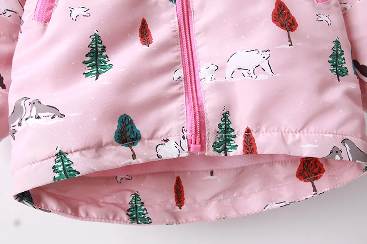 Hoodies para Meninas Cabolsas à Prova de Vento Nova Primavera Verão Estilo Crianças 2y 9y Estampa Animal Meninas Jaquetas Roupas Casuais 2020 & 21 Mamãe e Bebê