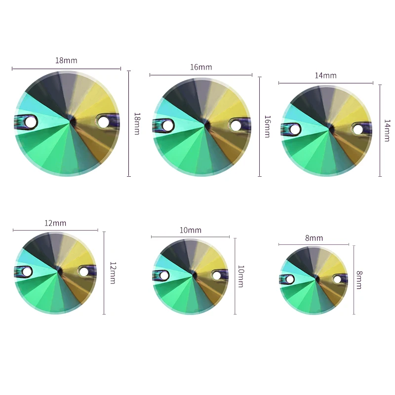 Очаровательный Rivoli пришивной горный хрусталь кристалл AB K9 стекло Flatback многоцветный швейные камни для одежды DIY сумки ручной работы