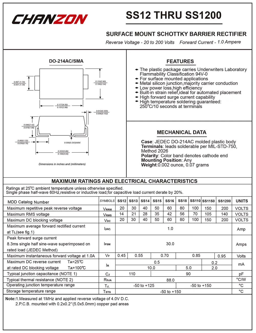 100 шт) SS16 SMD шлаковый Барьерный выпрямитель диоды 1A 60 V SMA(DO-214AC) 1 Amp 60 вольт