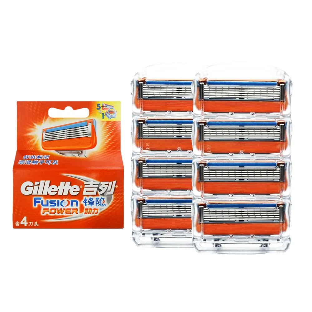 

Gillette Fusion Power Razor Blades Men Face Care Shaver 5 Layer Replacement Razor Blades Electric Manual Shaveing 4/8 Pcs/box