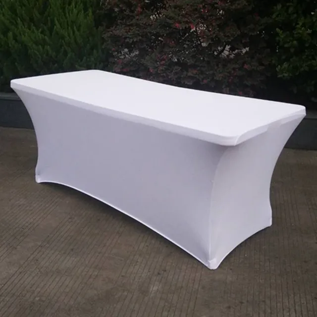 1pc Rectangular Ed Stretch Spandex Table Cover Wedding Elastic 1pc Rectangular Ed Stretch Spandex Table Cover Wedding Elastic Lycra Long Bar Cloth For Hotel Event Party Decoration