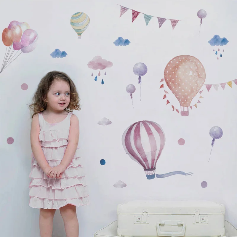 Мультяшный воздушный шар, воздушный шар, наклейка на стену для детской комнаты, украшения для дома, обои для детской комнаты, наклейки для детской комнаты