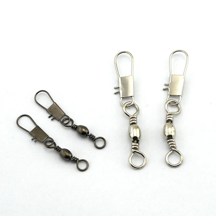 

10pcs Fishing Lure Turns Lock to Snap Faces Fishing Iron Swivel Connector Rolling for Sea Fishing Accessories Tools