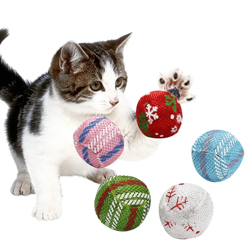 Креативные принадлежности для тренировки животных 4 см случайный цвет мяч для котов Игрушки Интерактивные игры Жевательная погремушка царапины кошка мяч