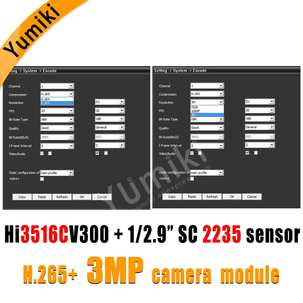 H.265 +/H.264 3MP/2MP 2048*1536 пикселей Hi3516CV300 + SC2235 1/2. 9 &quot1080 P IP модуль камеры плата HD Низкое