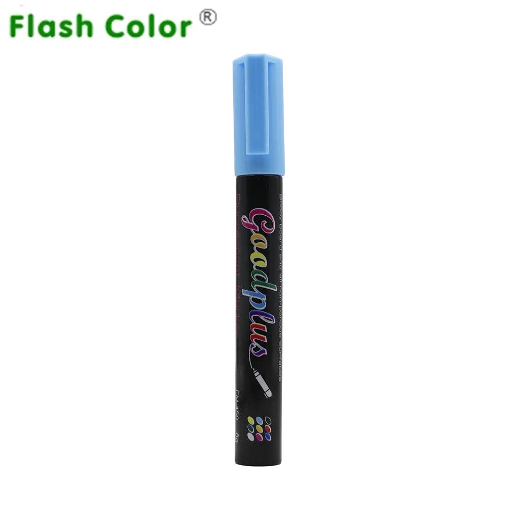 

Flashcolor blue Highlighter Pen 6mm Liquid Chalk Fluorescent Neon Marker LED window board Art Marker Pens Office Supplies