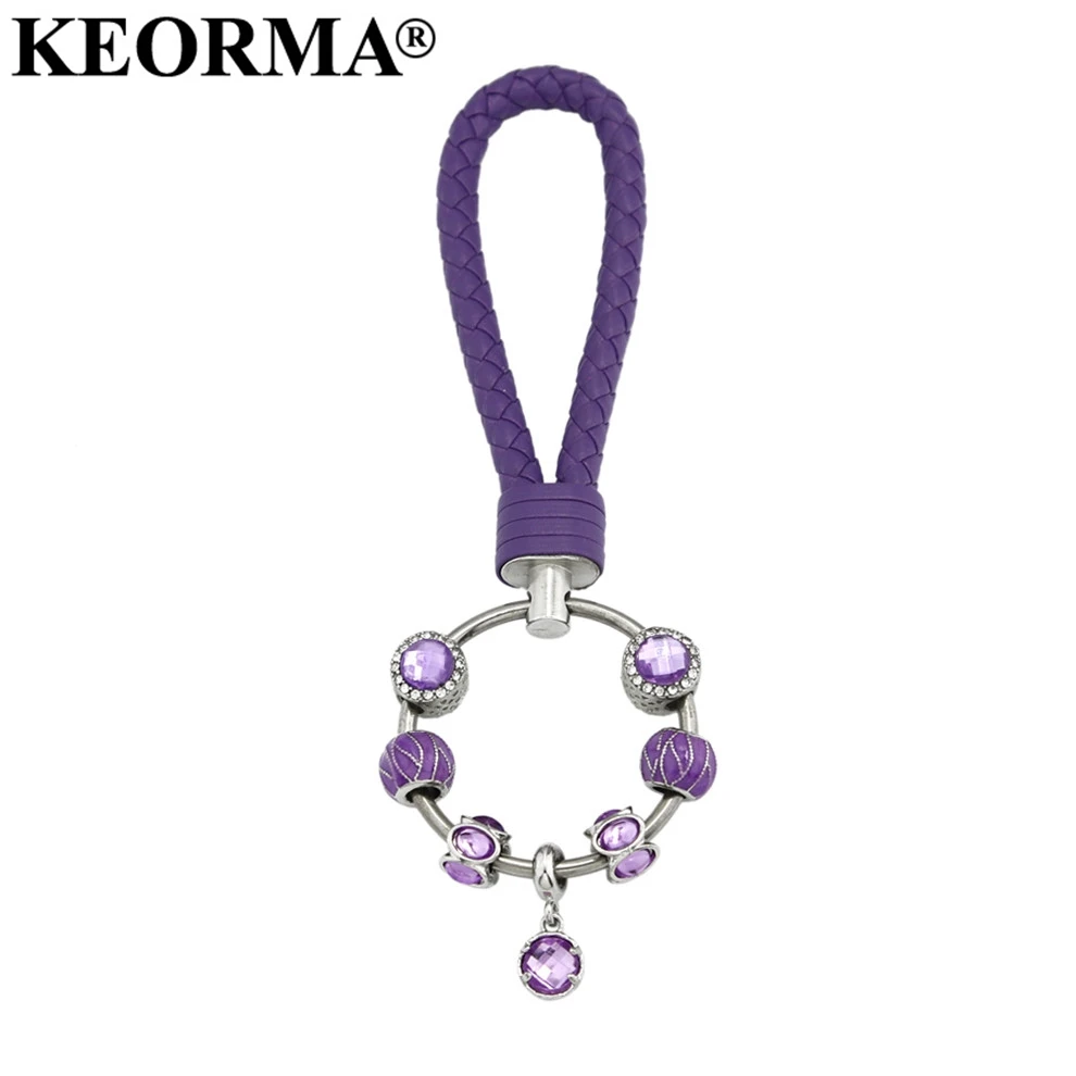 Автомобильный брелок KEORMA держатель для ключей из искусственной кожи фиолетовый