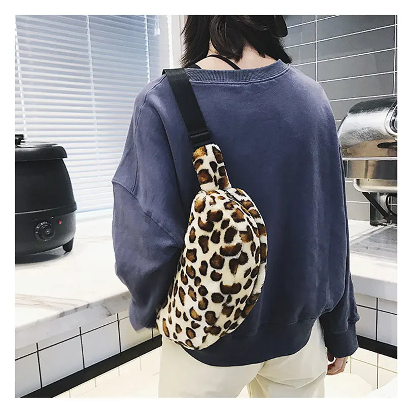 

Women Bags Cotton Fashion Leopard Fanny Pack Female Casual Kpop Chest Bags Ladies Crossbody Messenger Shoulder Bags Belt
