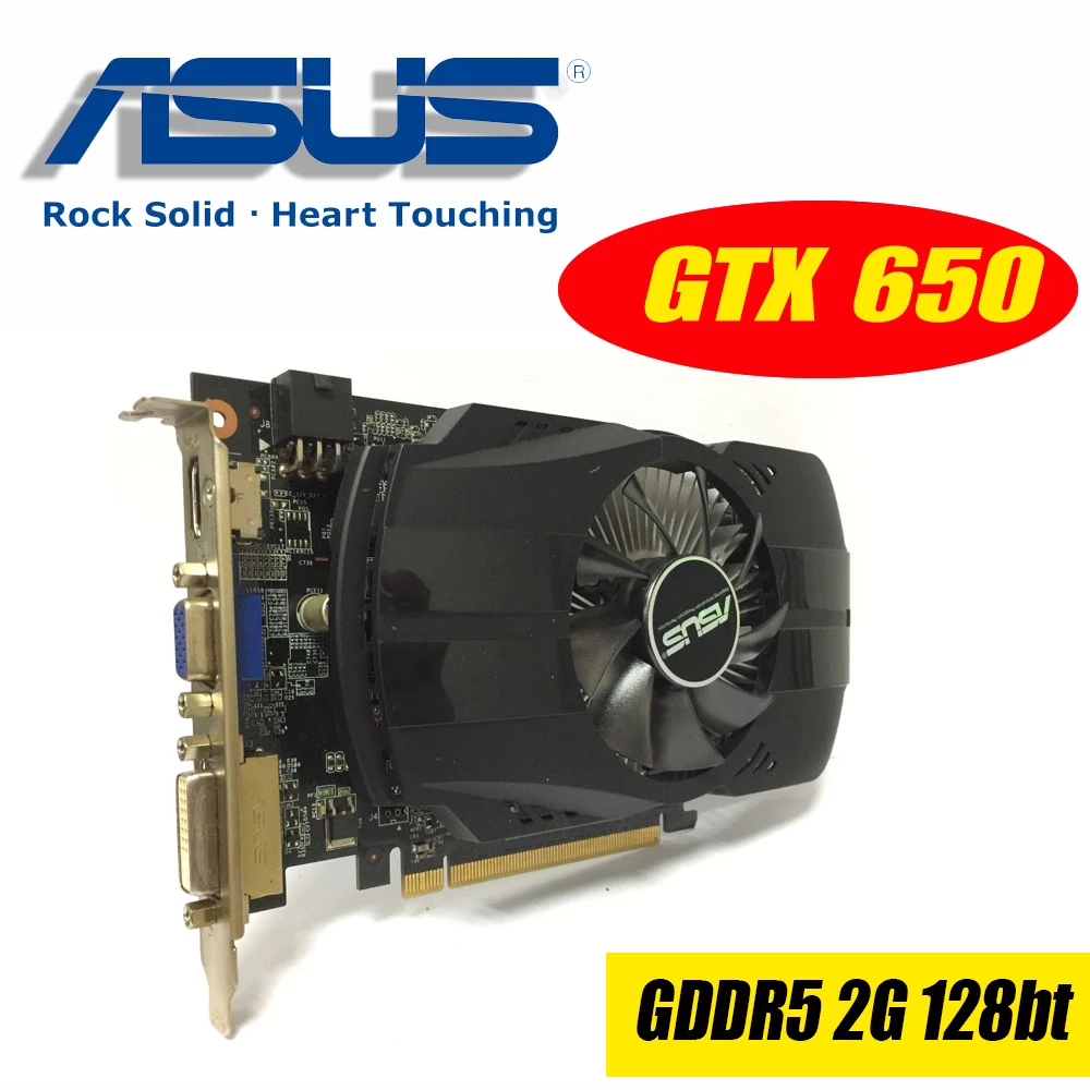 

Asus GTX-650-FMLII-2GD5-V5 GTX650 GTX 650 2G D5 DDR5 128 Bit PC Desktop Graphics Cards PCI Express 3.0 computer Graphics Cards