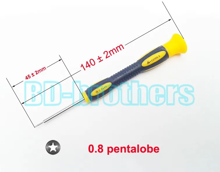 Ремонт инструмент CR-V 45 мм резиновой ручкой 140 мм Отвёртки S 0.8 Pentalobe 1.5 Phillips T3 T4 T5 t6 t7h t8h t10h Отвёртки 1300 шт